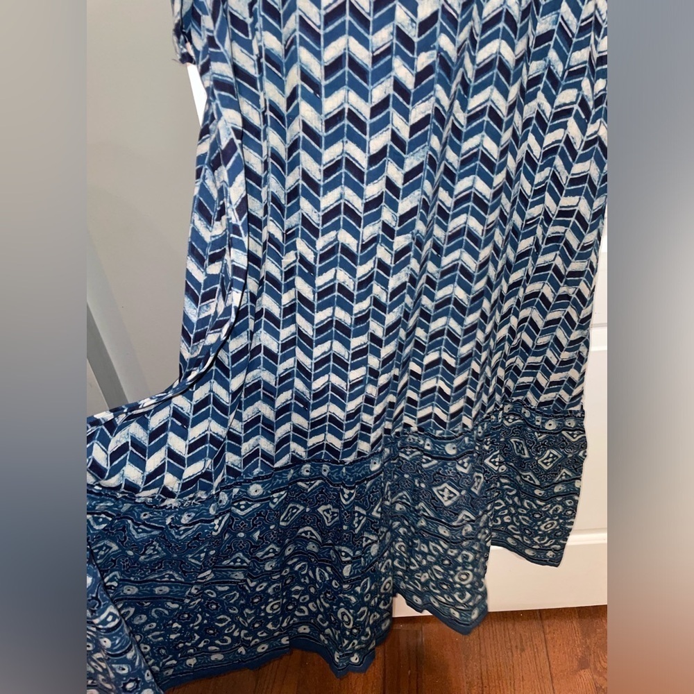 New! Pax Philomena X Anthropologie Prisma Indigo Mermaid Kaftan Maxi Dresssmall — image 8 of 8